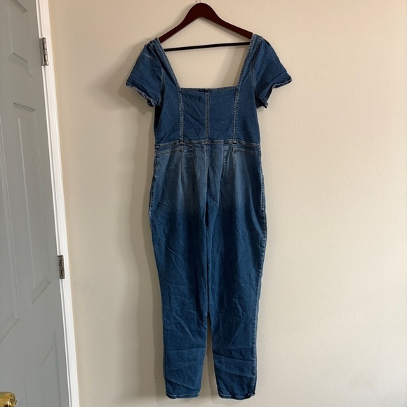 We The Free CRVY Selena Slim Leg One-Piece Denim Jumpsuit Size XLFree People - Picture 12 of 13
